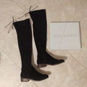 Sole Society Ravenna Black OTK Boots